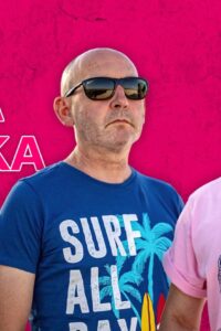 Poster for Kuzma & Shaka Zulu at Pogon featuring the duo wearing sunglasses against a pink background, with the date 13.11.