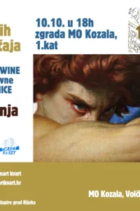 Poster for the “Anger” workshop featuring a painting detail of a face with a tearful eye above a raised arm and event information for Kozala.
